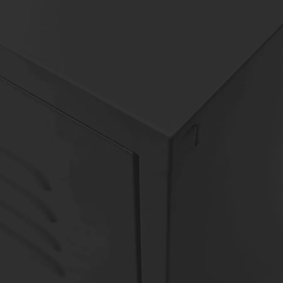 Meuble TV Noir 105x35x50 cm Acier - 7