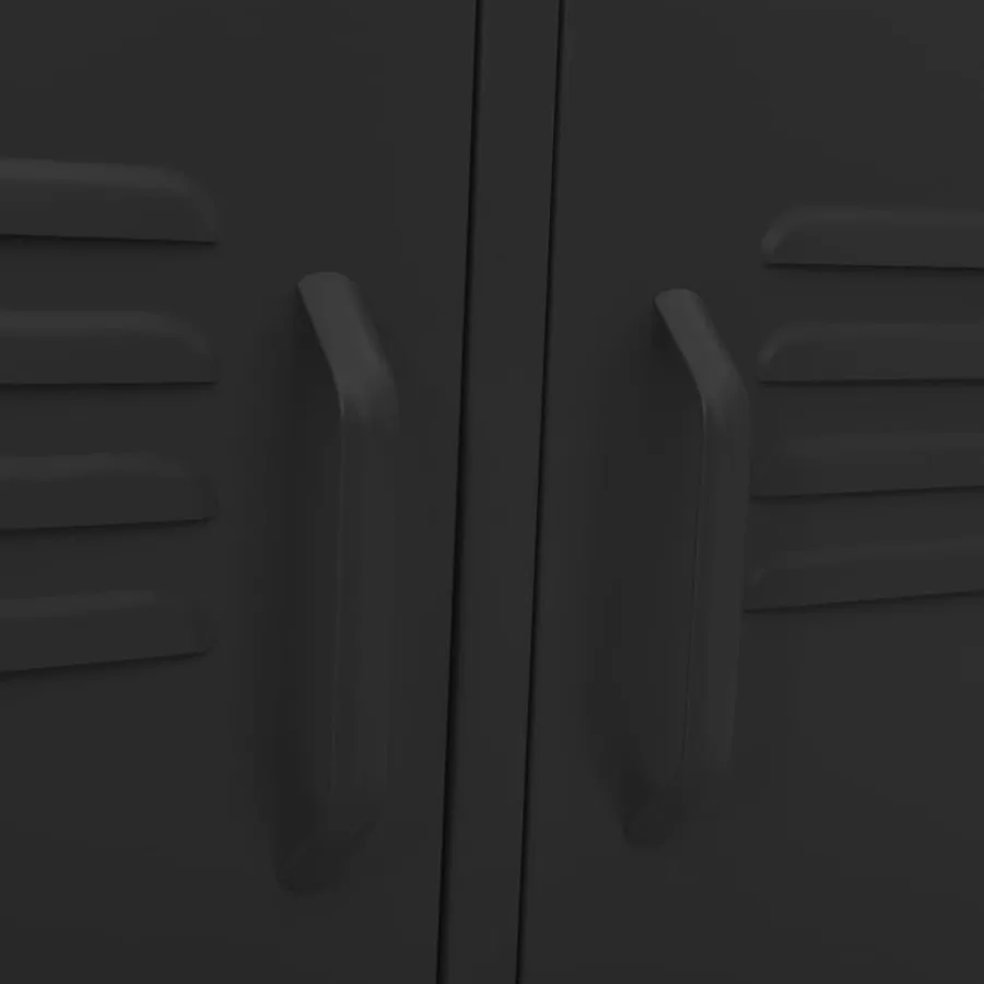 Meuble TV Noir 105x35x50 cm Acier - 8