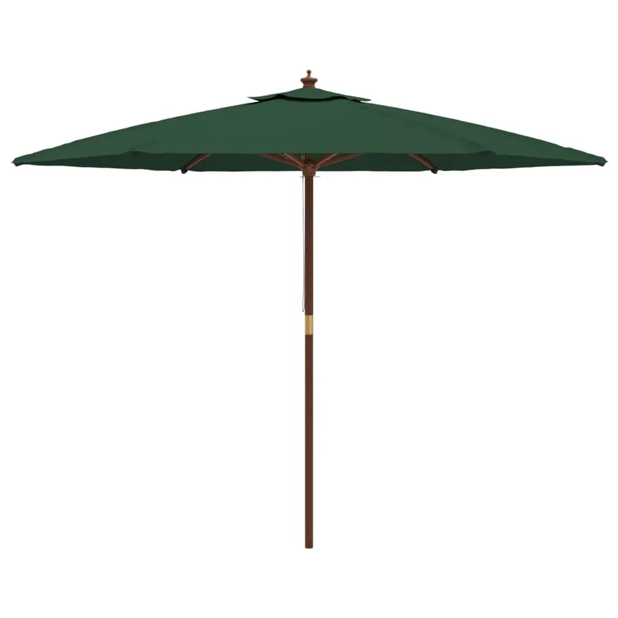 Parasol de jardin avec mât en bois vert 299x240 cm - 4