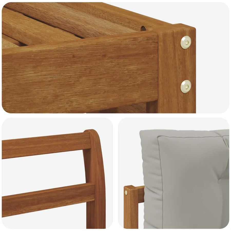 Ensemble de canapés d'extérieur 8 pcs Gris Naturel et Clair - 6