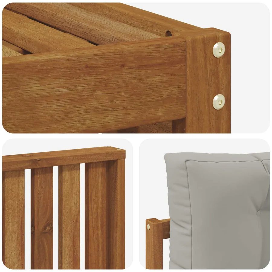 Ensemble de canapés d'extérieur 8 pcs Gris Naturel et Clair - 6