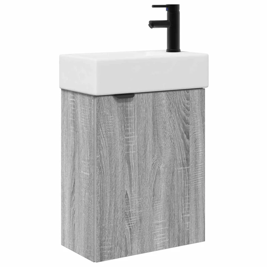 Meuble de salle de bain avec robinet Sonoma gris - 2