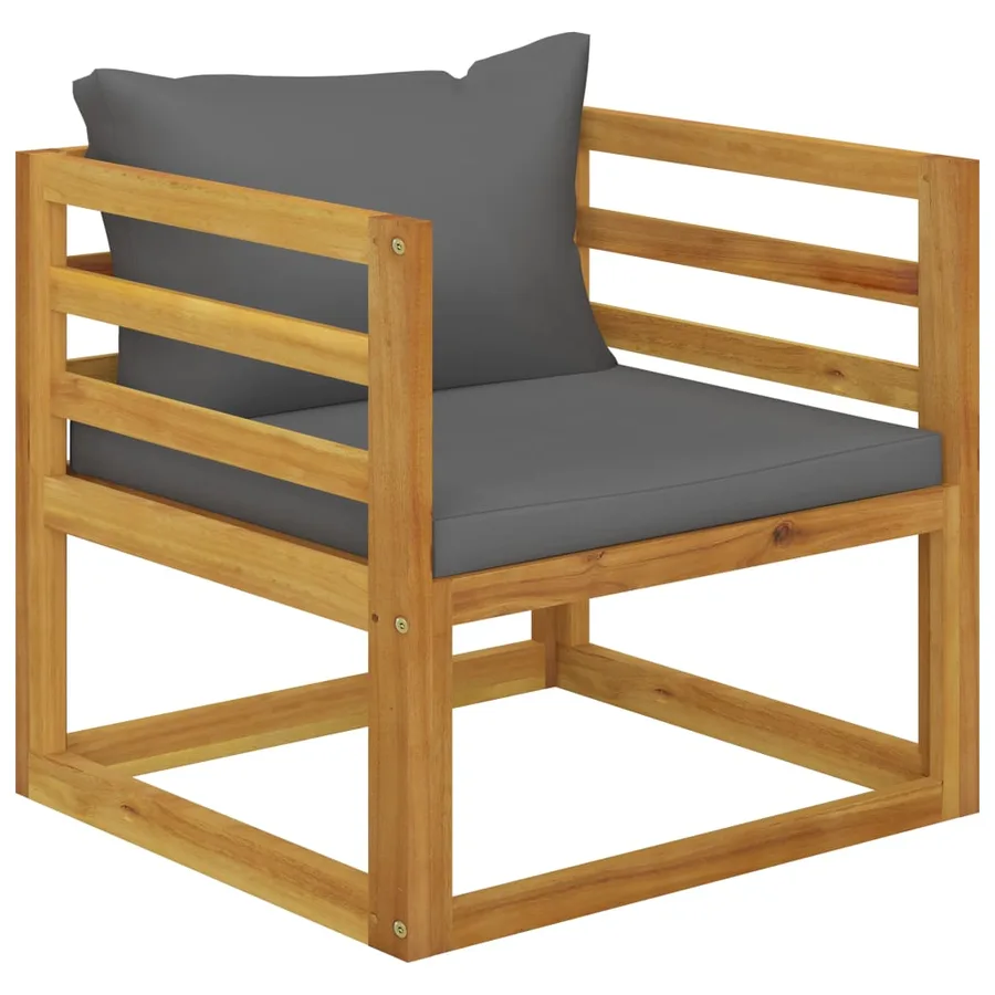 Salon de jardin 7 pcs avec coussin Bois d'acacia solide - 10