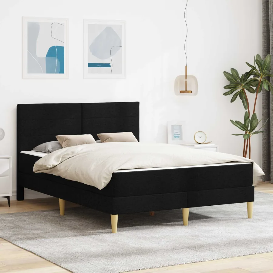Cadre de lit Noir 120 x 200 cm Polyester