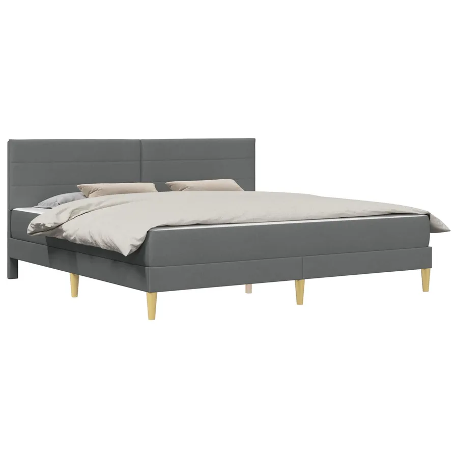 Cadre de lit Gris foncé 180 x 200 cm Polyester - 2