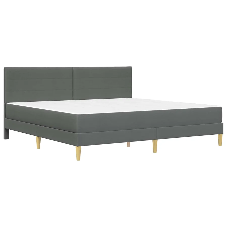Cadre de lit Gris foncé 180 x 200 cm Polyester - 3