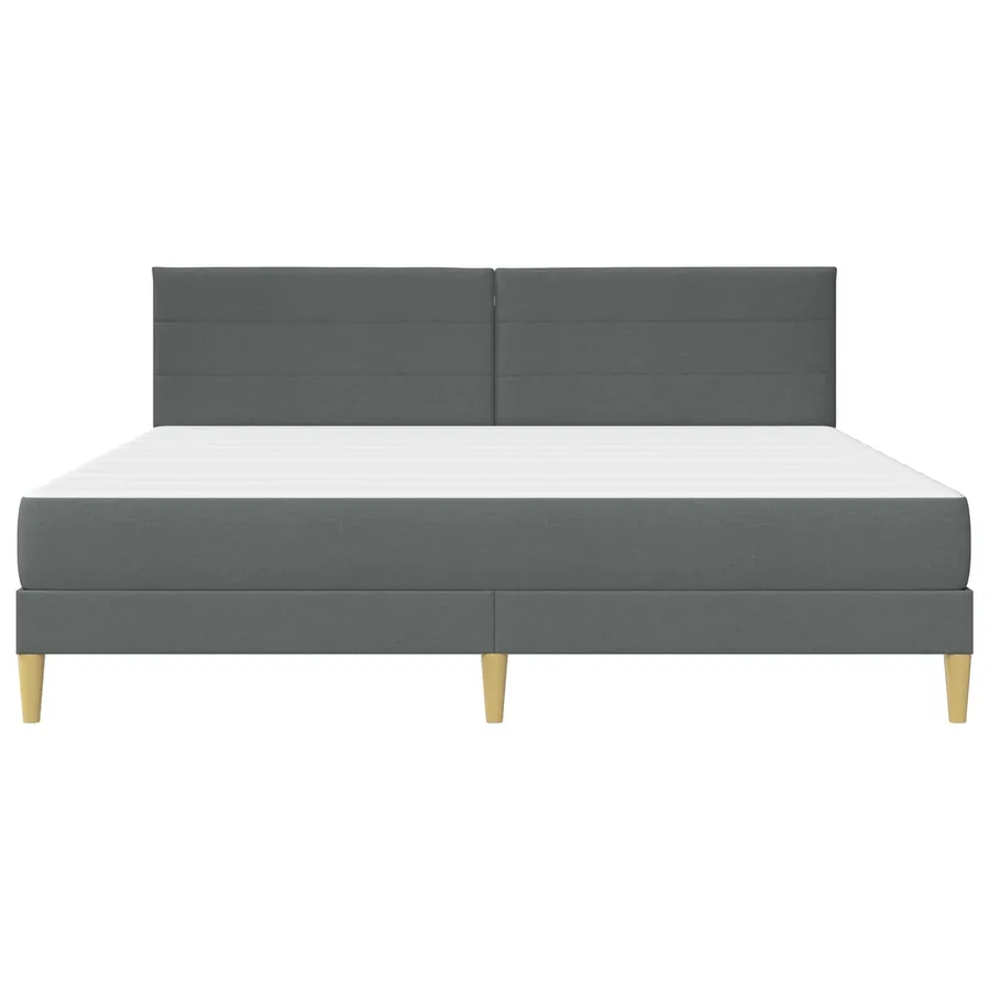 Cadre de lit Gris foncé 180 x 200 cm Polyester - 6