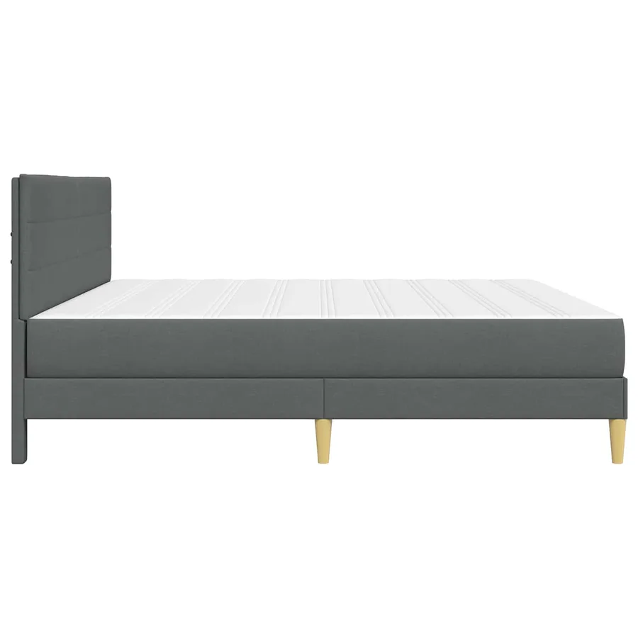 Cadre de lit Gris foncé 180 x 200 cm Polyester - 7