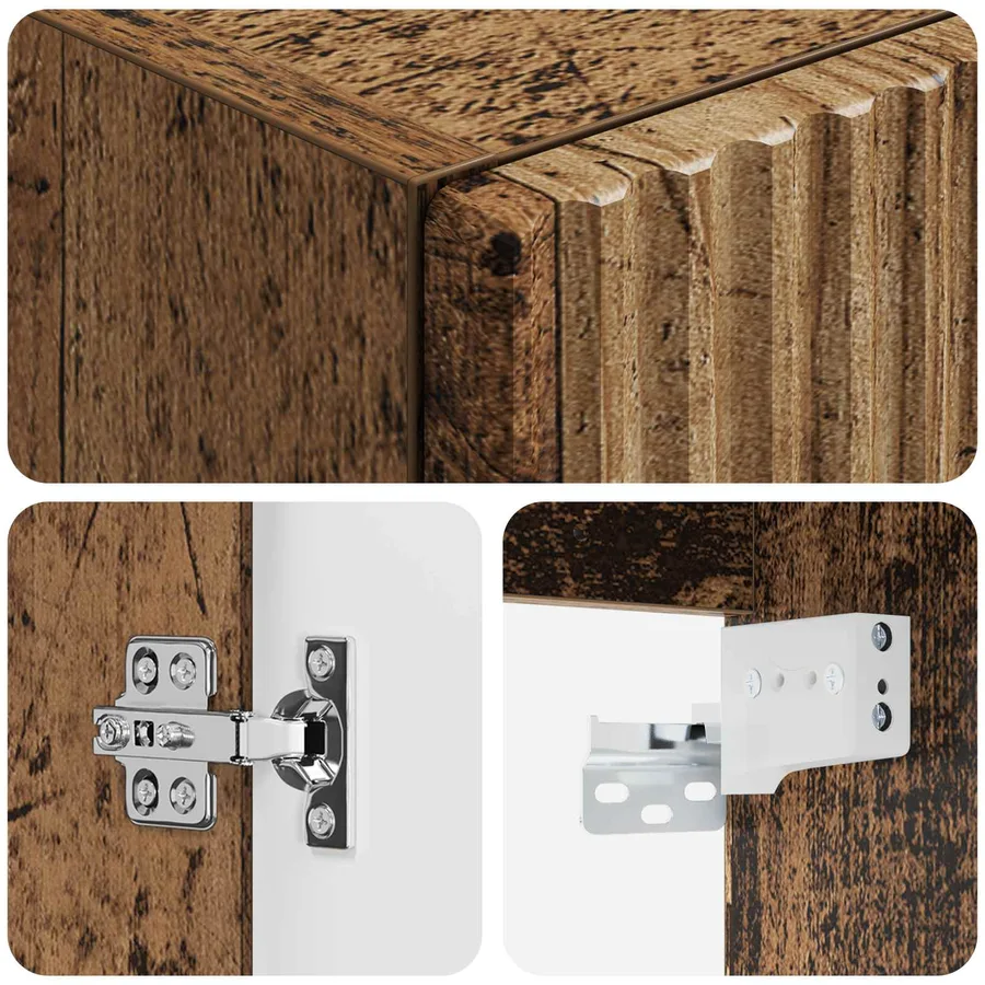 Cabinet de Salle de Bain Mural Bois ancien 33 x 34,5 x 60 cm - 6