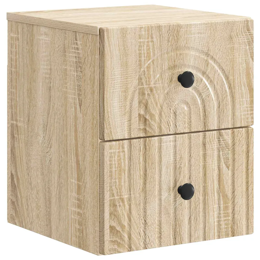 Cabinet de chevet mural 2 pcs Chêne Sonoma 33 x 34,5 x 40 cm - 5