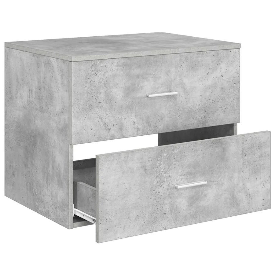 Meuble de Salle de Bain Suspendu Gris béton 62,5 x 44,5 x 50 cm - 3