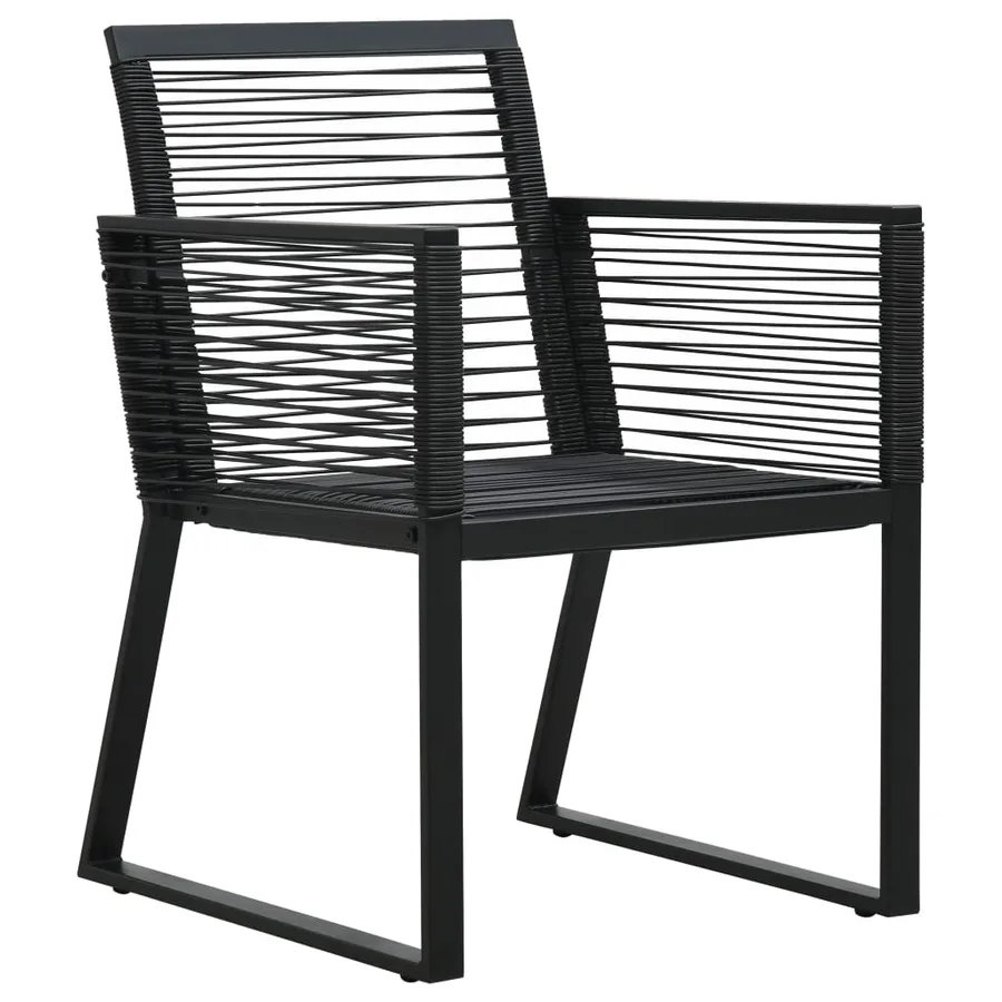 Ensemble à manger d'extérieur 9 pcs Rotin PVC Noir - 7