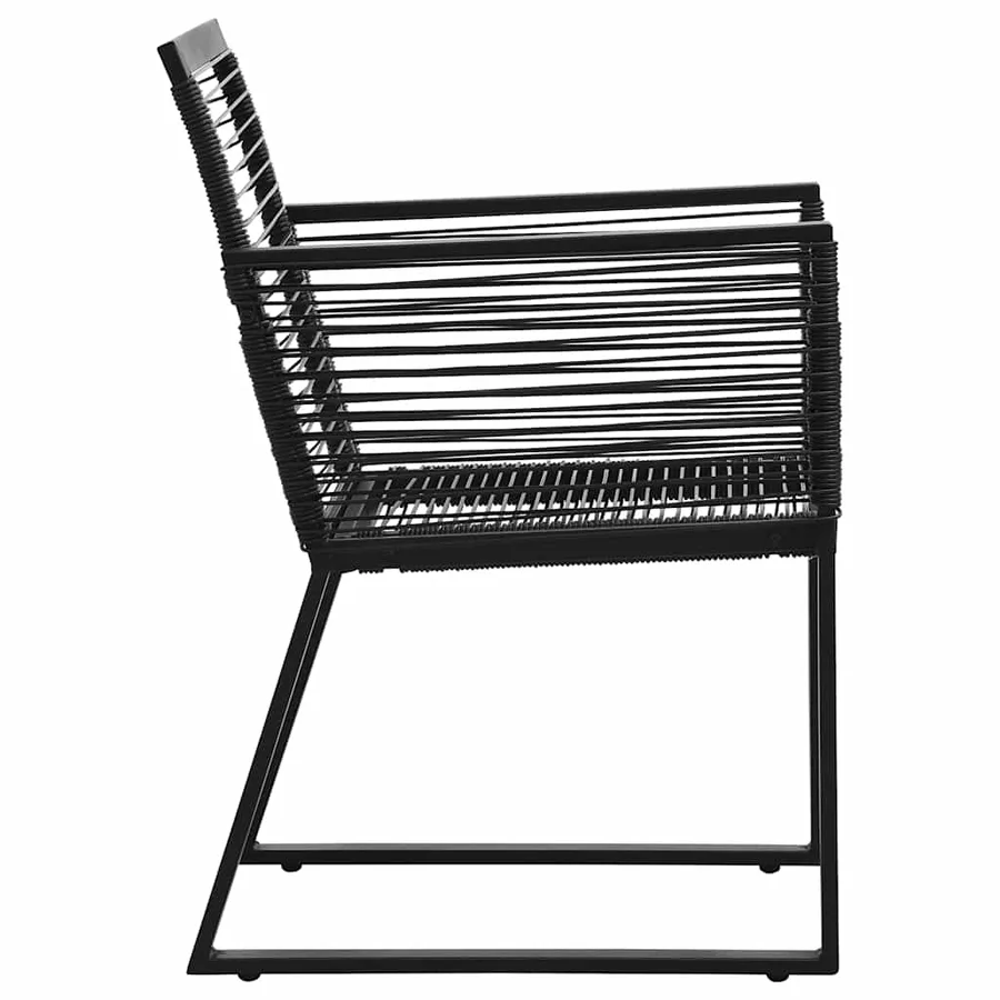 Ensemble à manger d'extérieur 9 pcs Rotin PVC Noir - 9