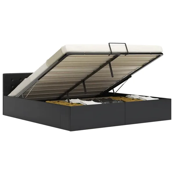 Cadre de lit avec rangement hydraulique Similicuir 160x200 cm