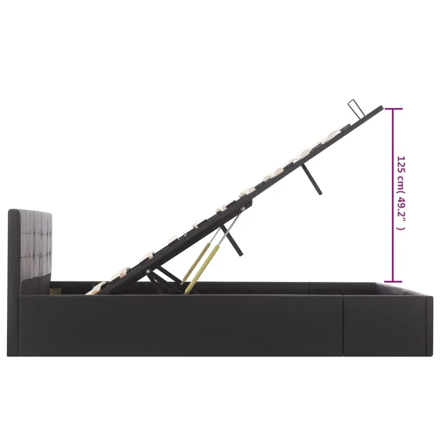 Cadre de lit avec rangement hydraulique Similicuir 160x200 cm - 11