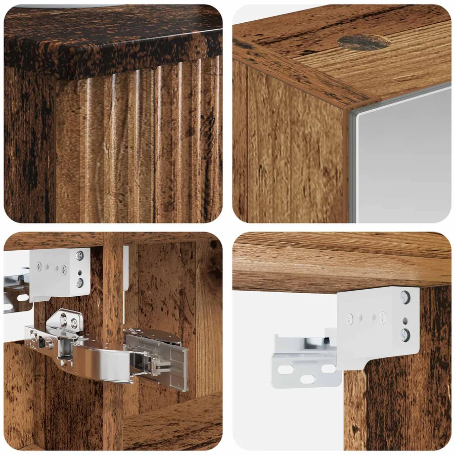 Ensemble de mobilier de salle de bain 5 pcs Bois ancien - 8
