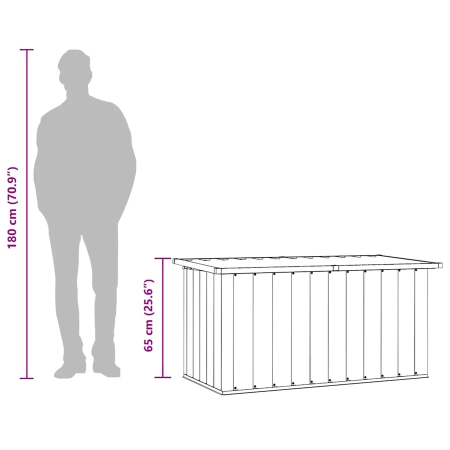 Boîte de rangement de jardin Gris 129x67x65 cm - 12
