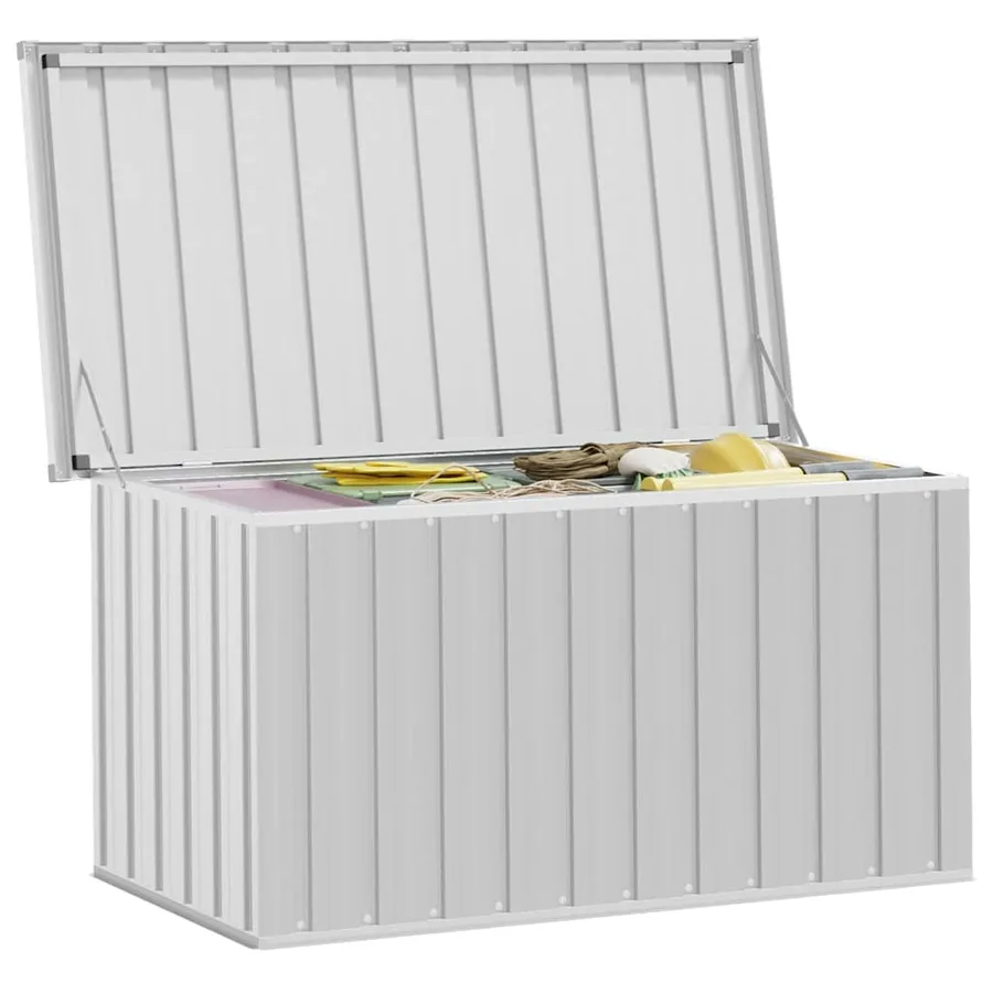 Boîte de rangement de jardin Gris 129x67x65 cm - 8