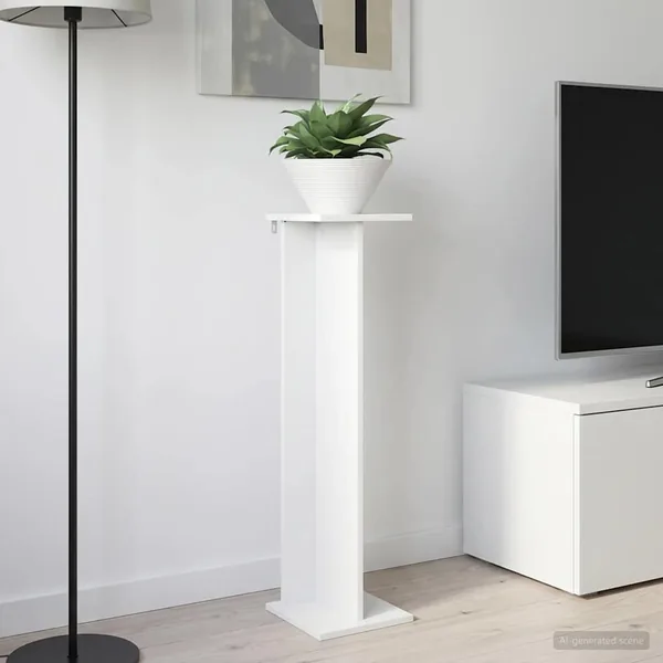 Support de Plante Blanc 25 x 25,5 x 100,5 cm Bois d’ingénierie