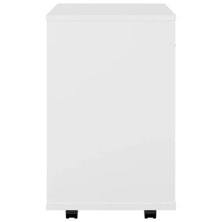 Armoire à roulettes Blanc 46x36x59 cm Bois d'ingénierie - 5