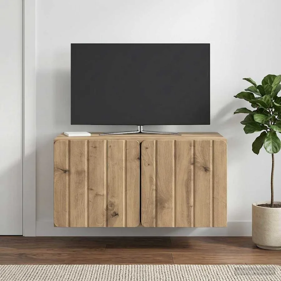 Meuble TV mural 59,5 x 41 x 30 cm Chêne artisanal