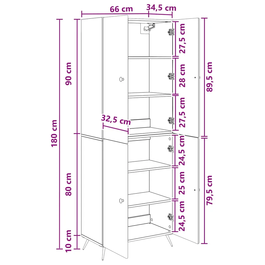 Ensemble de Meubles 2 pcs Blanc brillant Bois d'ingénierie - 8