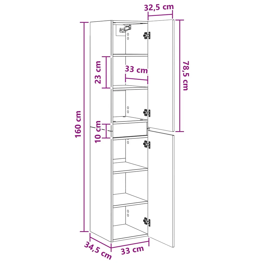 Cabinet de Salle de Bain Mural Blanc brillant - 9