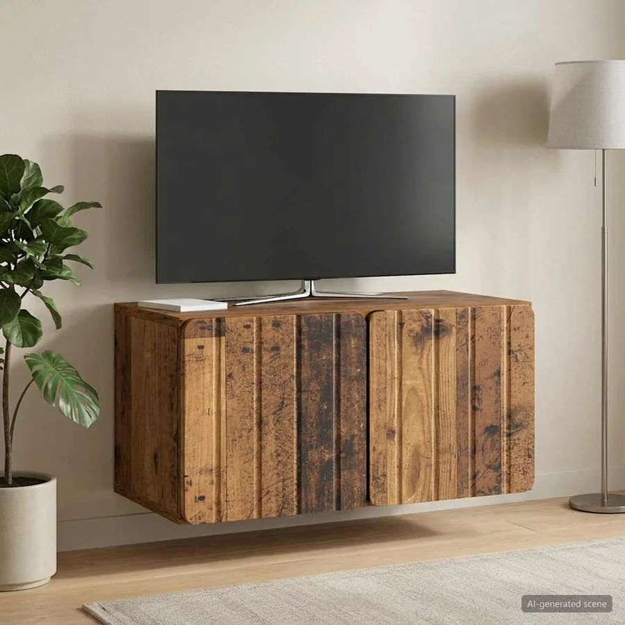 Meuble TV mural 59,5 x 31 x 30 cm Bois ancien Bois d'ingénierie