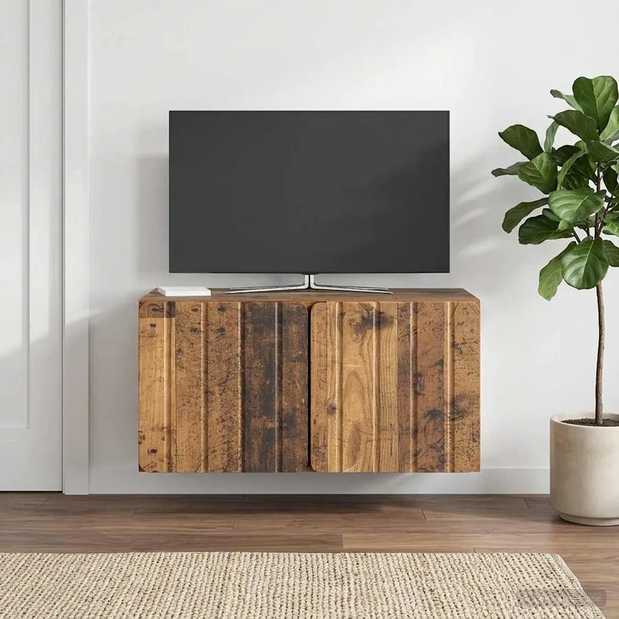Meuble TV mural 59,5 x 31 x 30 cm Bois ancien Bois d'ingénierie - 4