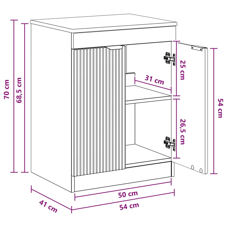 Armoire de salle de bain Sonoma gris 54 x 41 x 70 cm - 8