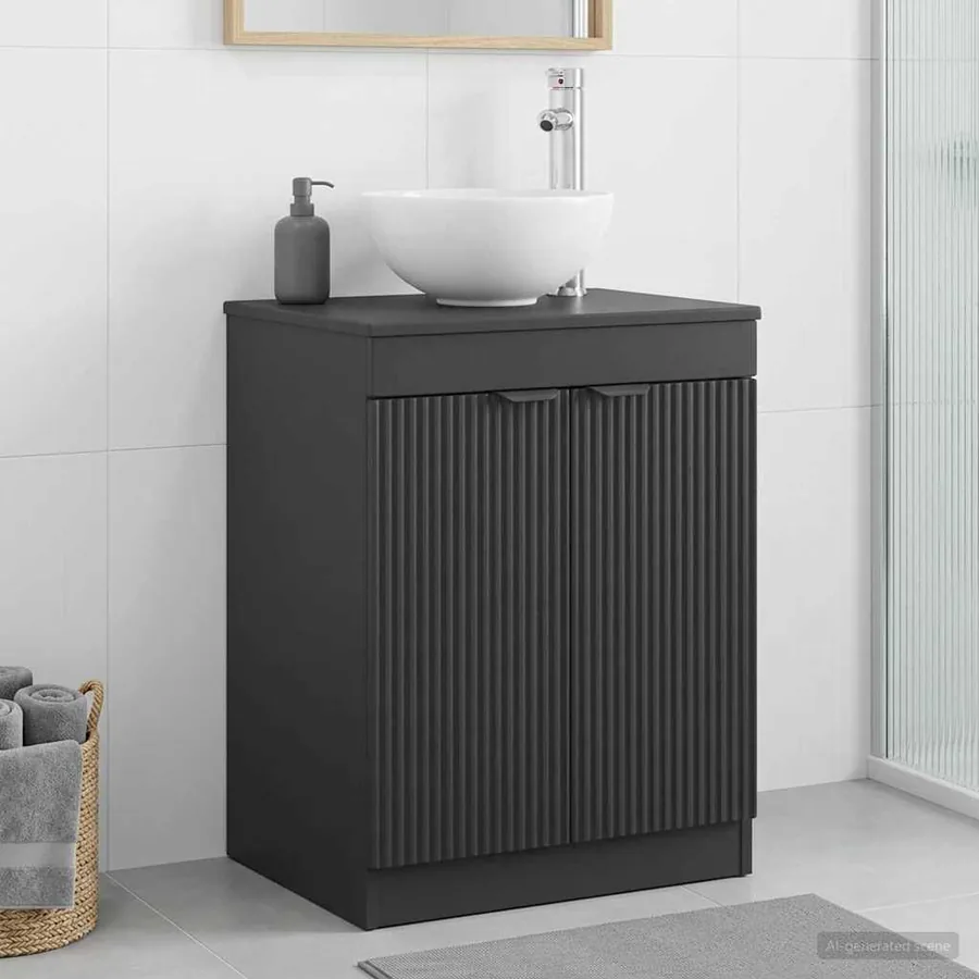 Armoire de salle de bain Noir 54 x 41 x 70 cm Bois d'ingénierie