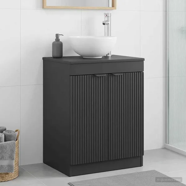 Armoire de salle de bain Noir 54 x 41 x 70 cm Bois d'ingénierie