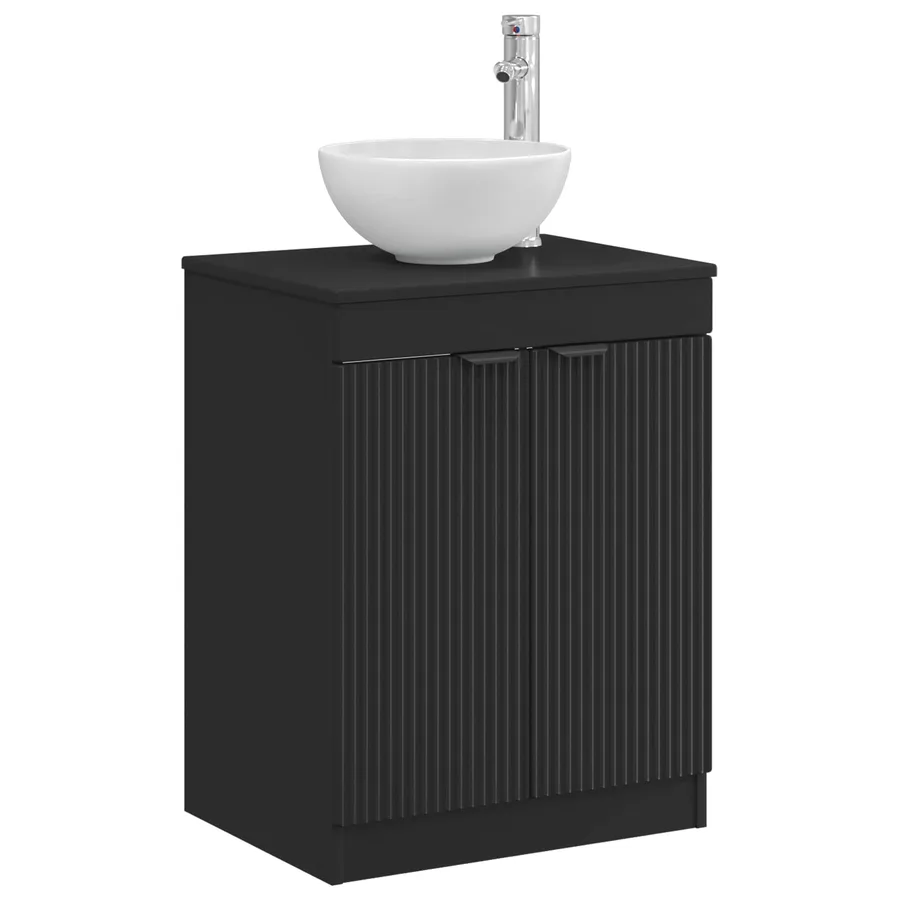 Armoire de salle de bain Noir 54 x 41 x 70 cm Bois d'ingénierie - 3