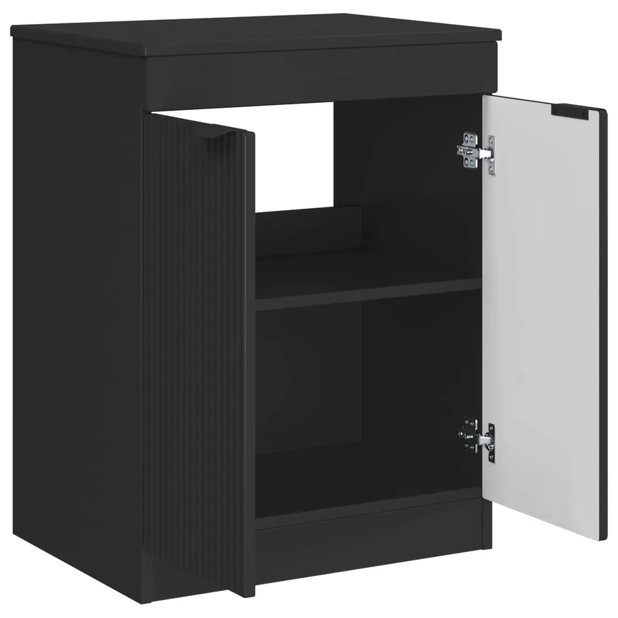 Armoire de salle de bain Noir 54 x 41 x 70 cm Bois d'ingénierie - 4