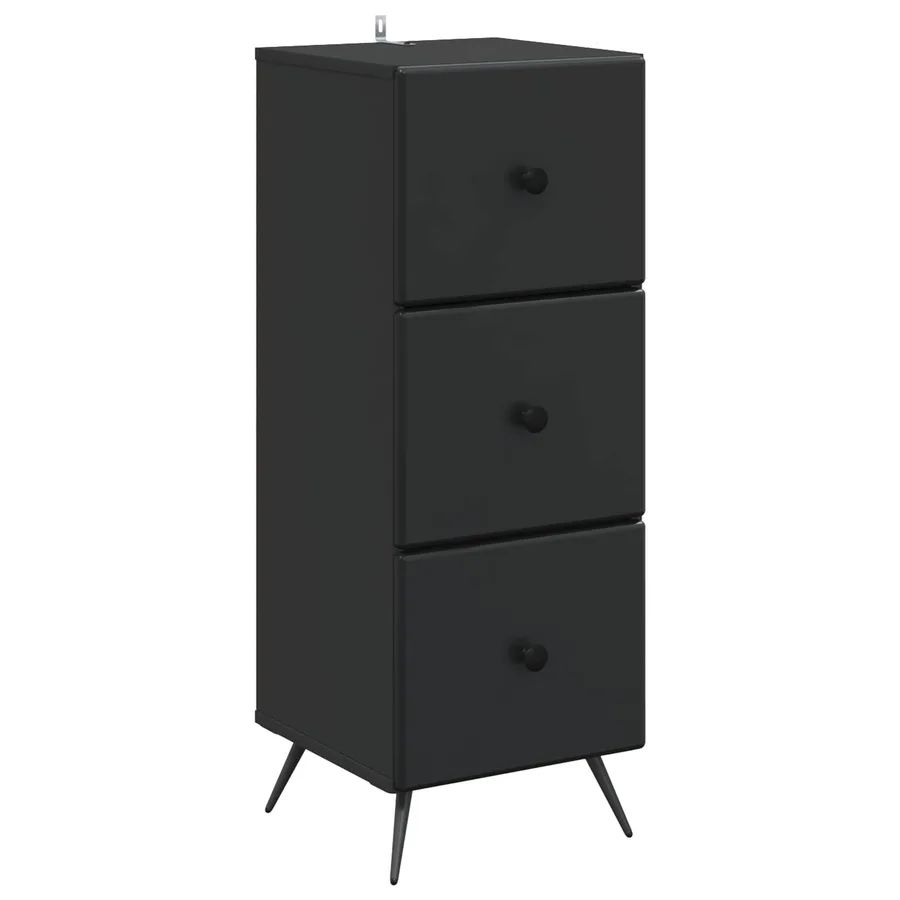 Armoire à tiroirs Noir 33 x 34,5 x 90 cm Bois d'ingénierie - 2