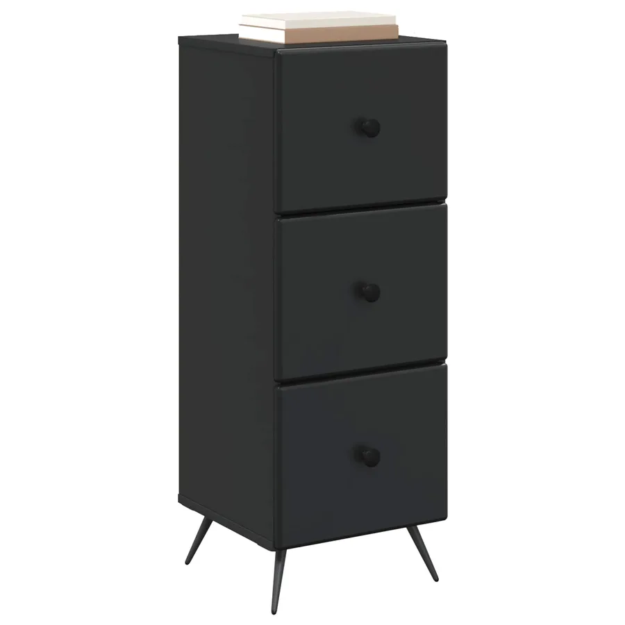 Armoire à tiroirs Noir 33 x 34,5 x 90 cm Bois d'ingénierie - 3