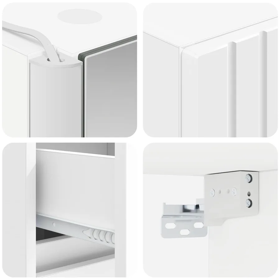 Ensemble d'armoire de salle de bain 5 pcs Blanc - 10