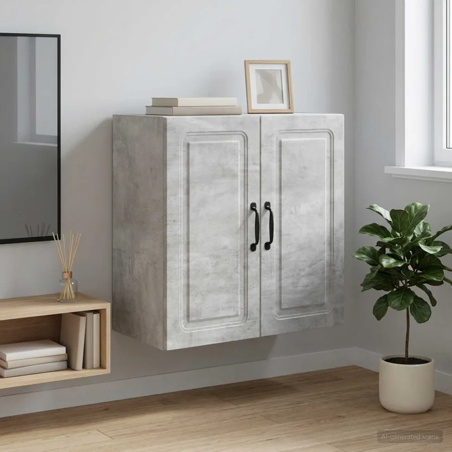 Armoire Murale Gris béton 59 x 31 x 60 cm Bois d'ingénierie