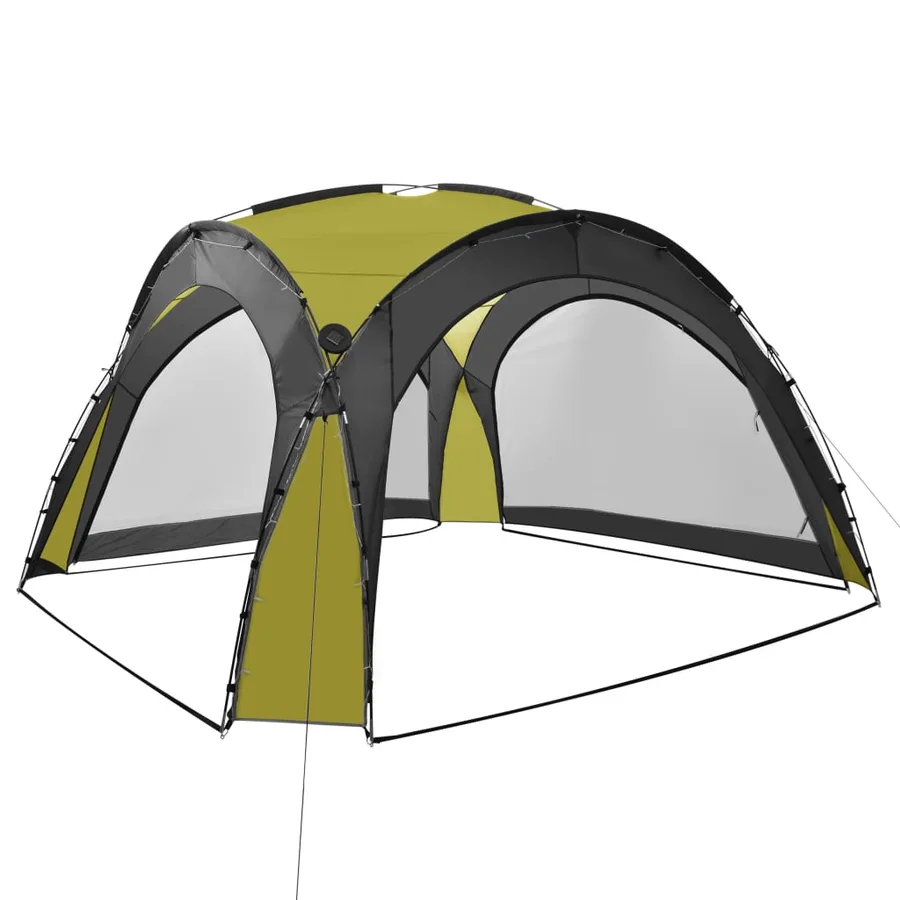 Tente de réception avec LED et 4 parois 3,6x3,6x2,3 m Vert - 3