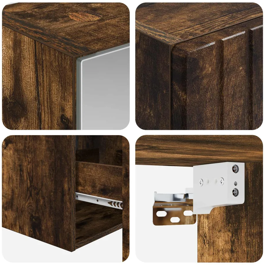 Ensemble d'armoire de salle de bain 5 pcs Chêne fumé - 8
