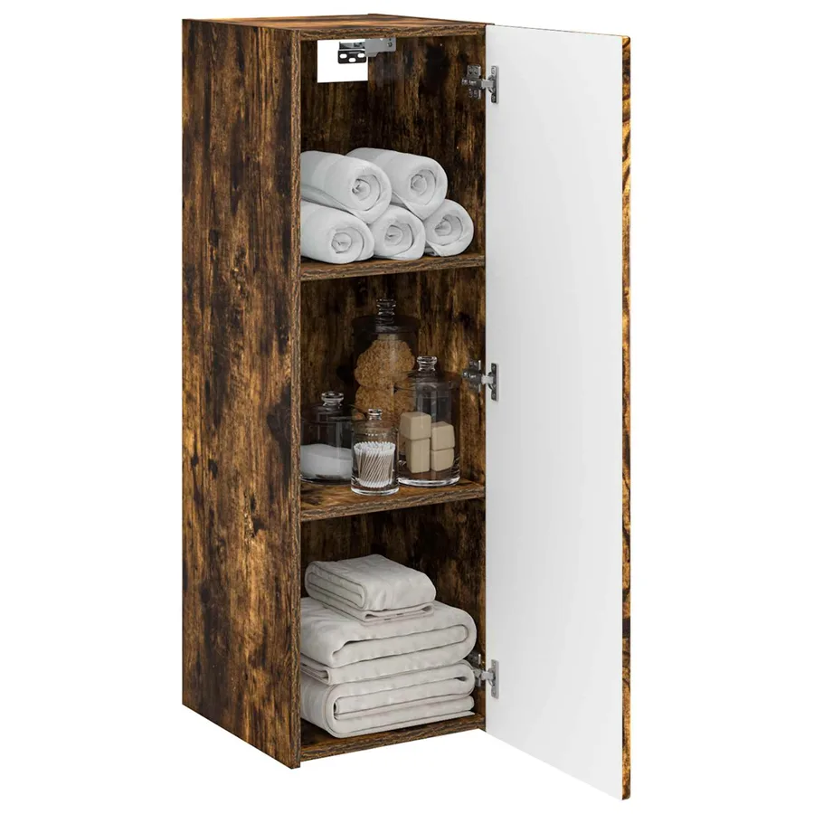 Cabinet de Salle de Bain Mural Chêne fumé 33 x 34,5 x 60 cm - 3