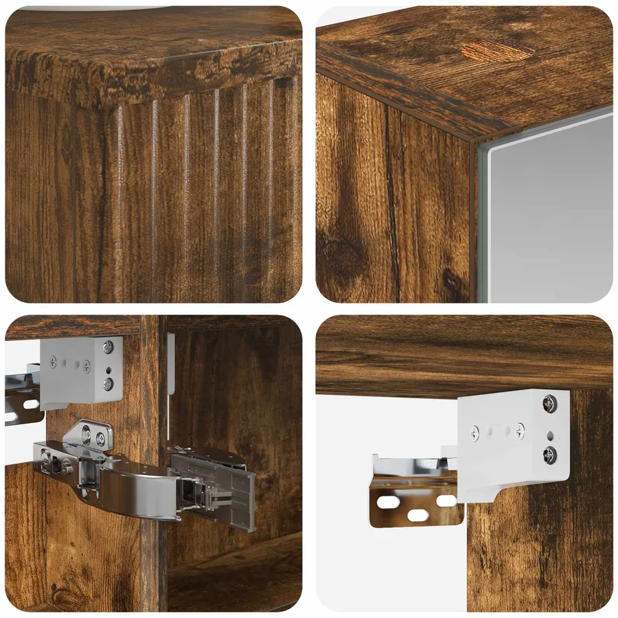 Ensemble de mobilier de salle de bain 5 pcs Chêne fumé - 8