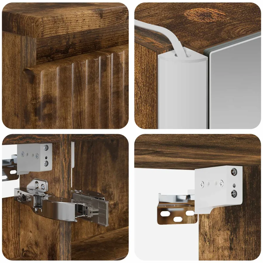 Ensemble d'armoire de salle de bain 5 pcs Chêne fumé - 10