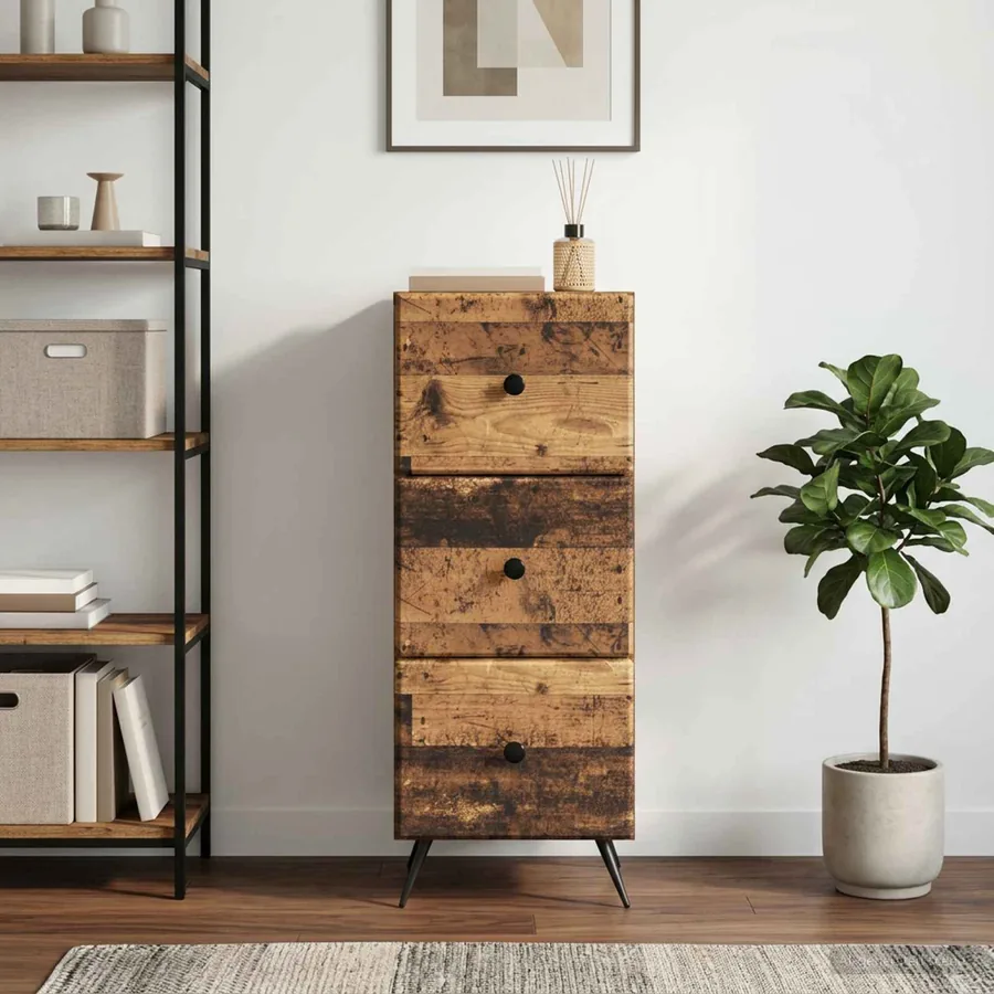 Armoire à tiroirs Bois ancien 33 x 34,5 x 90 cm