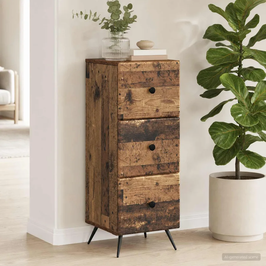 Armoire à tiroirs Bois ancien 33 x 34,5 x 90 cm - 4