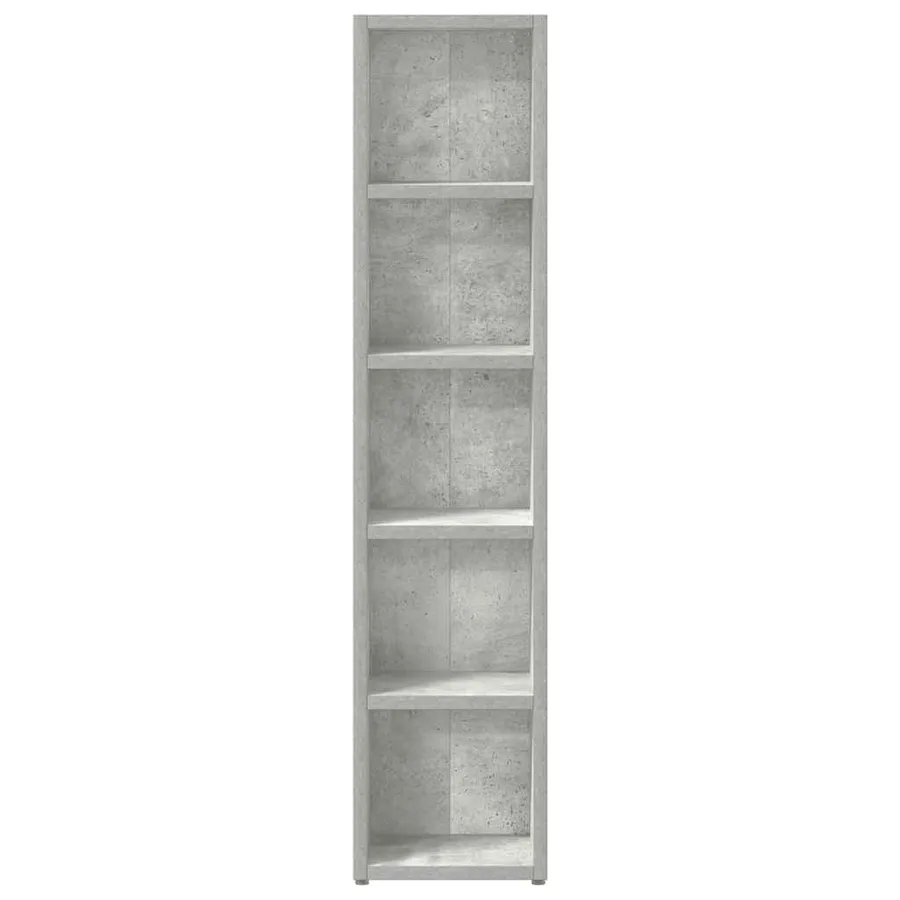 Armoires à CD 2 pcs Gris béton 21x16x93,5 cm Aggloméré - 5