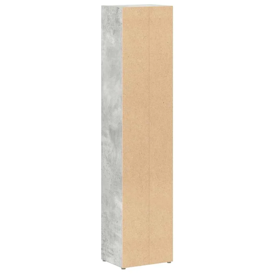 Armoires à CD 2 pcs Gris béton 21x16x93,5 cm Aggloméré - 7