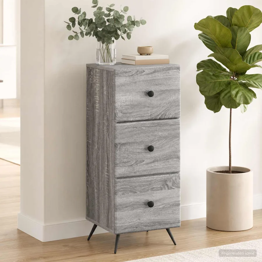 Armoire à tiroirs Sonoma gris 33 x 34,5 x 90 cm