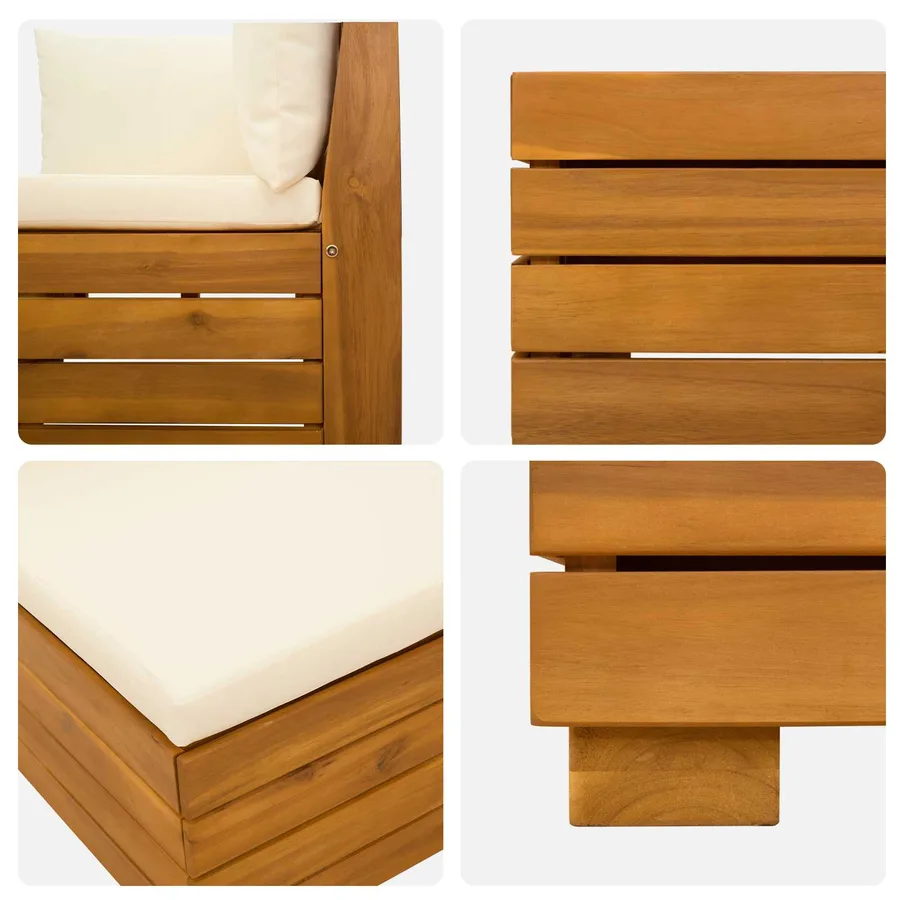 Ensemble de canapés d'extérieur avec coussin 4 Pièce Marron - 5
