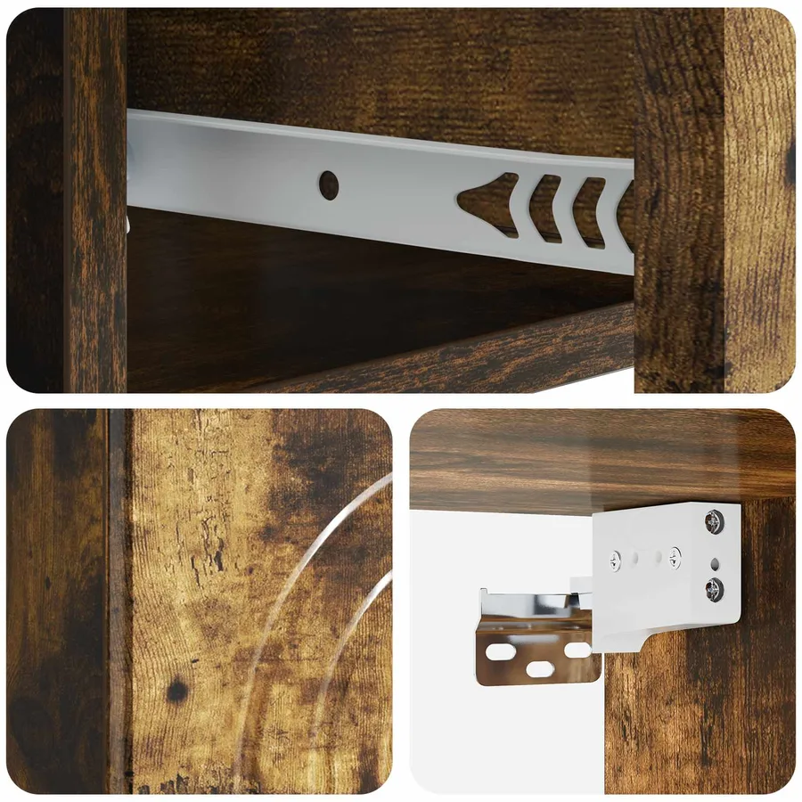 Cabinet de chevet mural 2 pcs Chêne fumé 33 x 34,5 x 20 cm - 10